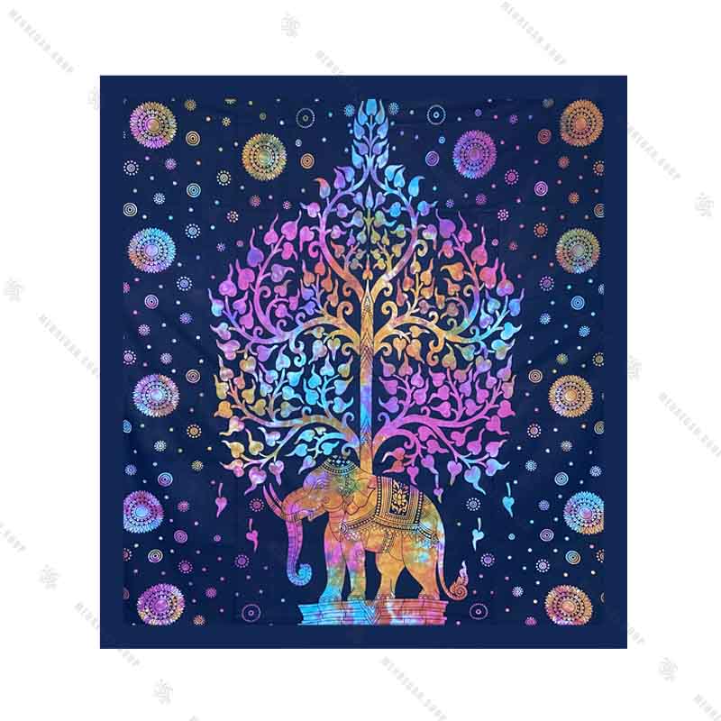 بک دراپ طرح درخت زندگی و فیل