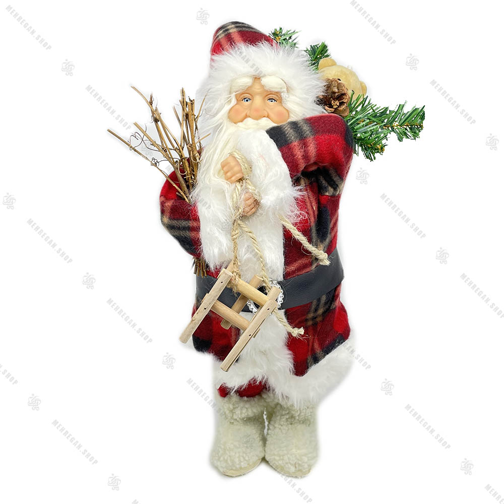 عروسک بابانوئل شاخه بدست