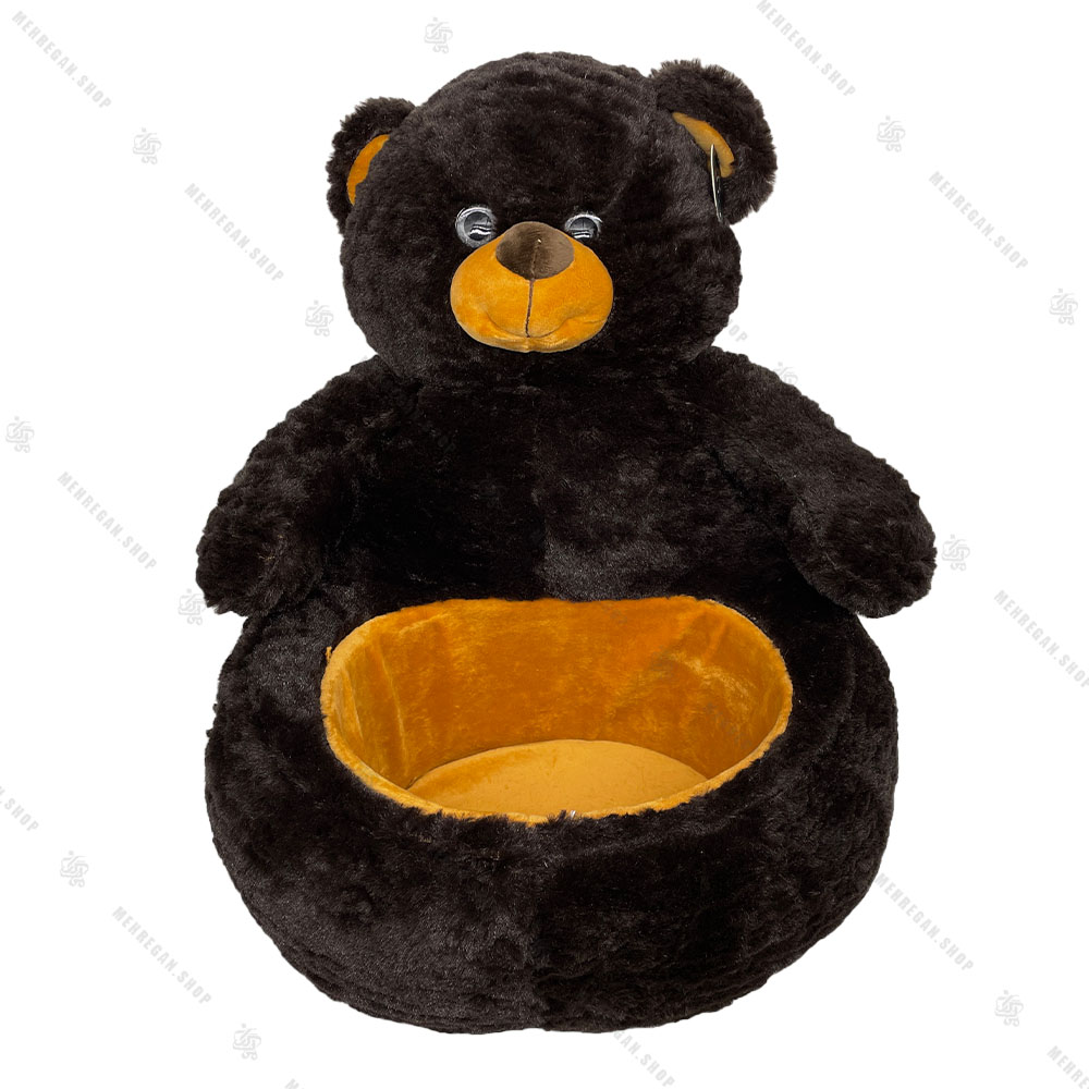 عروسک خرس نشسته سبددار کوچک